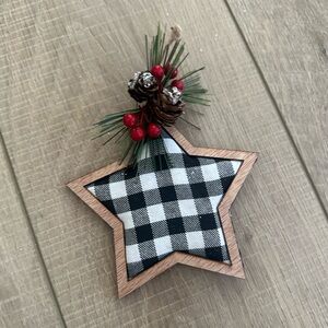 Buffalo Check Star Silhouette Ornament